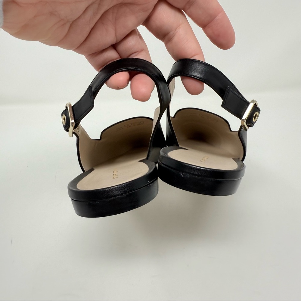 New Stuart Weitzman Ryder Slingback Flat Black Sz 8.5 - Picture 9 of 14